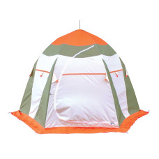 Палатка рыбака Нельма 3 Люкс (автомат) (оранжевый/беж/хаки)
