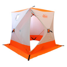 Зимняя палатка куб Следопыт 1,5*1,5 м Oxford 240D PU 2000 PF-TW-01/03 (белый/оранжевый)