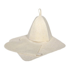 Набор для бани Hot Pot (шапка, коврик, рукавица) войлок 42013