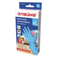 Перчатки нитриловые многоразовые Лайма 5 пар (10 шт) размер XL 605019 (3)