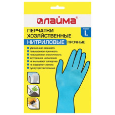 Перчатки нитриловые многоразовые гипоаллергенные Лайма размер L 604999 (12)