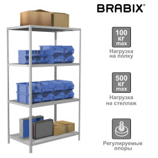 Стеллаж металлический Brabix MS Plus-185/60-4 (S241BR156402) (1)