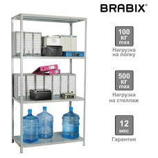 Стеллаж металлический Brabix MS-150/40/70-4 (S241BR044402) (1)