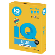 Бумага цветная для принтера IQ Color А4, 160 г/м2, 250 листов, солнечно-желтая, SY40