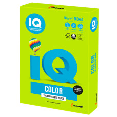 Бумага цветная для принтера IQ Color А4, 160 г/м2, 250 листов, зеленая липа, LG46