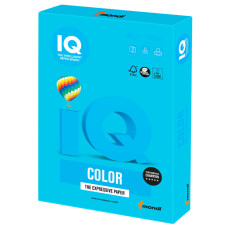 Бумага цветная для принтера IQ Color А4, 160 г/м2, 250 листов, светло-синяя, AB48