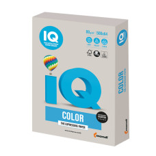 Бумага цветная для принтера IQ Color А4, 80 г/м2, 500 листов, серая, GR21