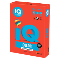 Бумага цветная для принтера IQ Color А4, 160 г/м2, 250 листов, кораллово-красная, CO44