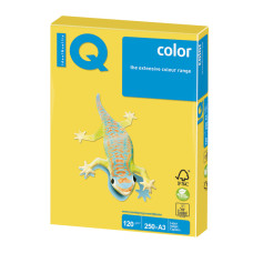 Бумага цветная для принтера IQ Сolor А3, 120 г/м2, 250 листов, канареечно-желтая, CY39