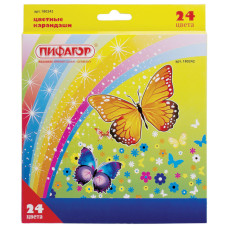 Карандаши цветные Пифагор Сказочный мир 24 цвета 180242