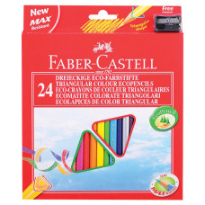 Карандаши цветные трехгранные Faber-Castell 24 цвета с точилкой 120524
