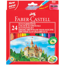 Карандаши цветные Faber-Castell ECO Замок 24 цвета с точилкой 120124