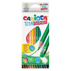 Карандаши цветные стираемые с резинкой Carioca Erasable 12 цветов 42897/181699 (4)