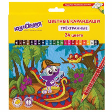 Карандаши цветные трехгранные Юнландик-Детектив 24 цвета 181682 (2)