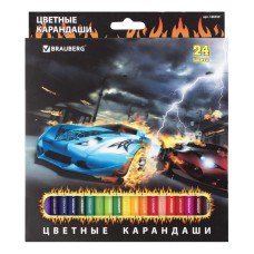 Карандаши цветные Brauberg InstaRacing 24 цвета 180559 (3)