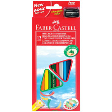 Карандаши цветные трехгранные Faber Castell 12 цветов с точилкой 120523
