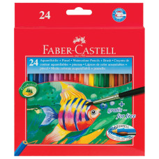 Карандаши цветные акварельные Faber-Castell Colour Pencils 24 цвета + кисть 114425