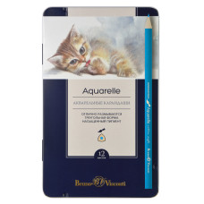 Карандаши цветные акварельные Bruno Visconti Aquarelle 12 цветов в пенале 3