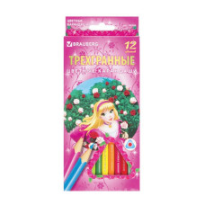 Карандаши цветные трехгранные Brauberg Rose Angel 12 цветов 180594 (6)