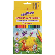 Карандаши цветные трехгранные утолщенные 12 цветов 181370 (3)