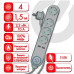 Сетевой фильтр Sonnen DX04 4 розетки 1,5 м 513493 (1)