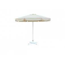 Зонт уличный Митек D3 м круглый с воланом, стальной с подставкой (Белый)