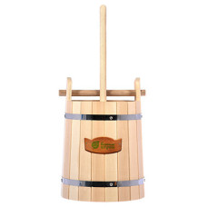 Кадка для воды и солений Банные Штучки с замком и гнетом липа 15 л 32689