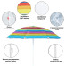 Зонт от солнца A1255 160 см полосатый